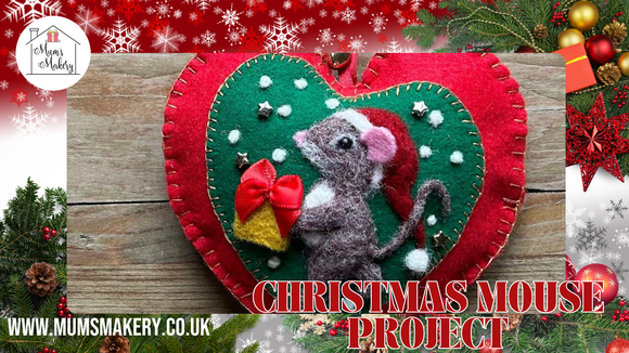 Christmas Mouse - Heart Ornament (Makes 3)