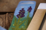 needle felted bookmark with lavender flowers