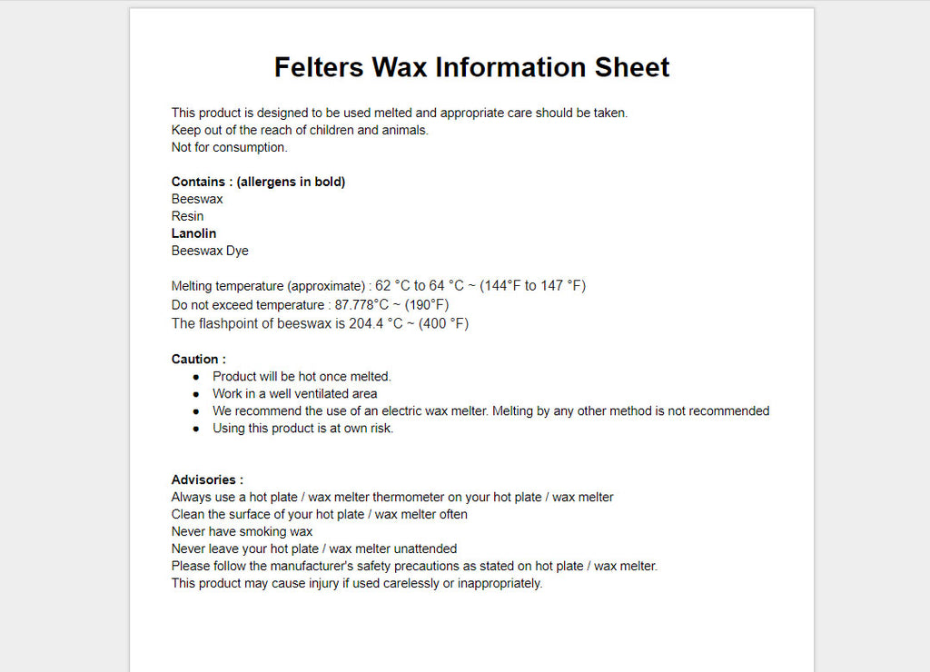 Felters Wax, Needle Felting Wax, Hot Wax Preparation, needle felting