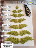 Needle Felting Fern weights for increments sizes